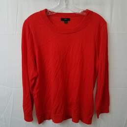 J. Crew Red Long Sleeve Merino Wool Pullover Sweatshirt Women's Size XL