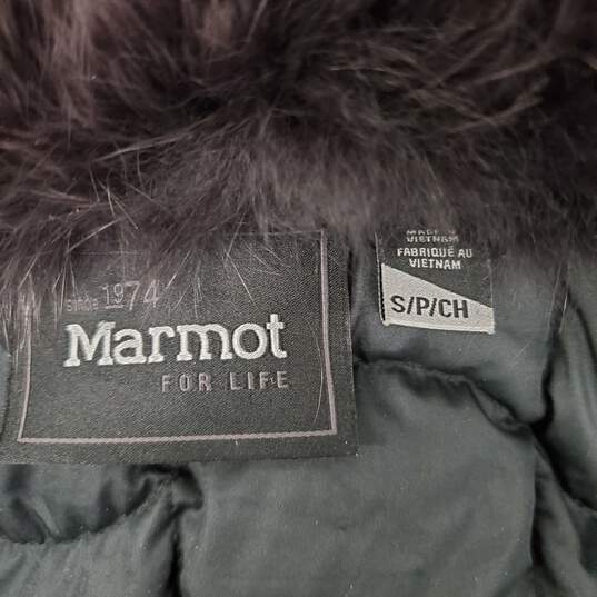 Marmot WM's Polyester Black Winter Parka and Faux Fur Hood Size S/P image number 3