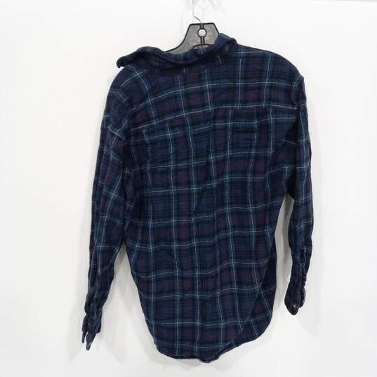 Pendleton Men's Mackenzie Tartan Blue Plaid Wool Flannel Button Up Shirt Size  L image number 2
