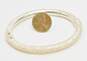 Milor 925 Modernist Sandblasted Textured Rounded Tube Hinged Oval Bangle Bracelet 14.5g image number 4