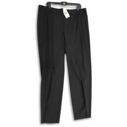 NWT Womens Black Pleated Front Straight Leg Dress Pants Size 16 W