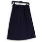 Womens Navy Blue Pleated Belted Long A-Line Skirt Size 8 image number 1
