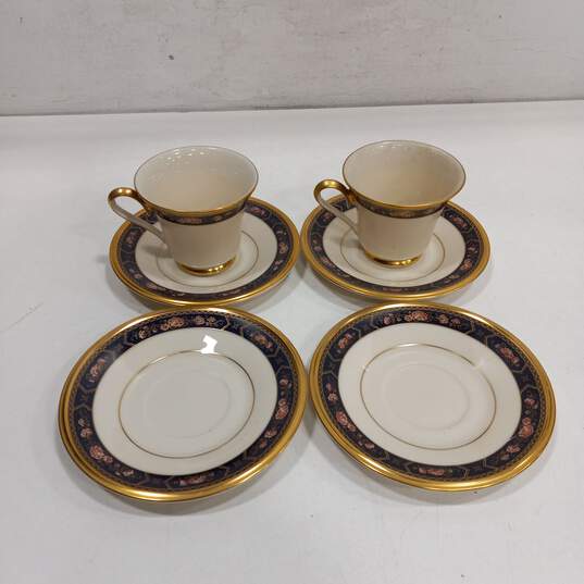Set of Lenox Royal Peony Cups/Saucers image number 1