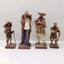 Bundle of 4 Mexican Folk Art Paper Mache Figurines