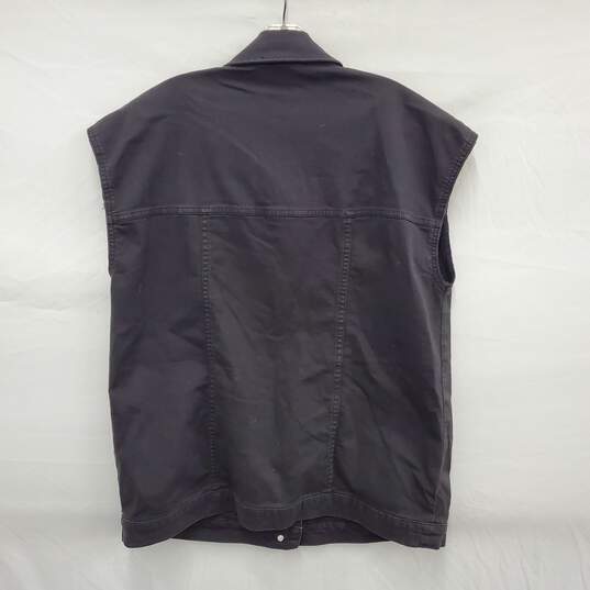 Eileen Fisher MN's Black Button Denim Vest Size S/P image number 2