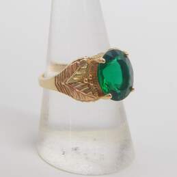 10K Tri Color Gold Green Glass Ethereal Ring 5.1g alternative image