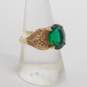 10K Tri Color Gold Green Glass Ethereal Ring 5.1g image number 2