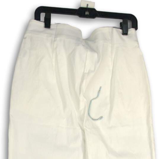 NWT Rafaella Womens White Flat Front Stretch Skinny Leg Ankle Pants Size 14 image number 4