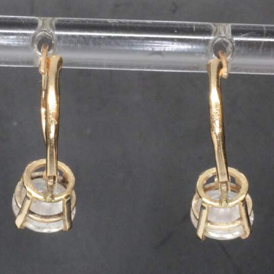 10K Yellow Gold CZ Earrings - 1.46g image number 7