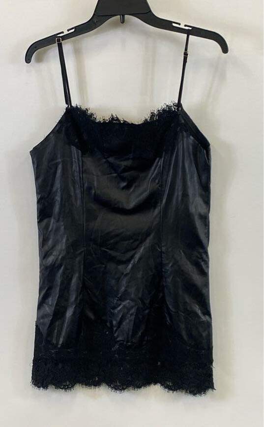 Pink Memories Women's Black Leather Mini Dress- XS image number 2