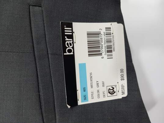 Bar lll Men's Gray Wool Slim Fit Suit Vest Size 40S NWT image number 3