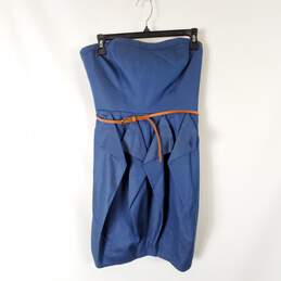 Jessica Simpson Women Blue Ruffle Midi Dress Sz 6 NWT