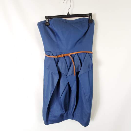 Jessica Simpson Women Blue Ruffle Midi Dress Sz 6 NWT image number 1