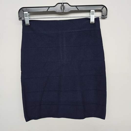 Navy Blue Ribbed Mini Skirt image number 1
