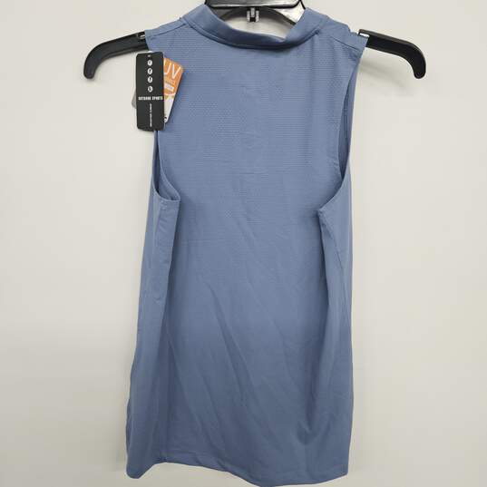 Blue Zipped Neck Tank Top image number 2
