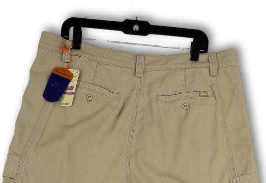 NWT Mens Tan Flat Front Pockets Stretch Regular Fit Cargo Shorts Size 8 image number 4