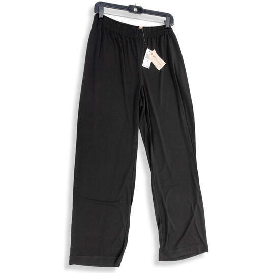 Buy the NWT Womens Black Pleated Elastic Waist Pull-On Wide Leg Sweatpants  Size XL