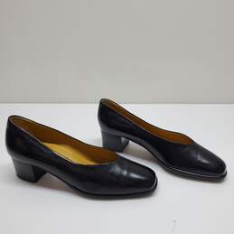 Maggies'S Shoes Women's Black Leather Pump Heels Made In Italy Size 37 alternative image