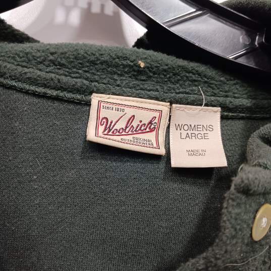 Woolrich Women's Deep Forest Green LS Pullover Sweater Size L image number 3