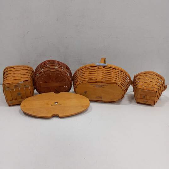 4 Vintage Longaberger Handwoven Baskets image number 6