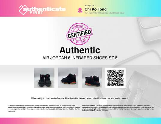 Nike Air Jordan 6 Black Athletic Shoe Men 8 image number 8