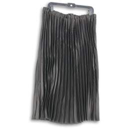 Anne Klein Womens Black Elastic Waist Pull On Pleated Skirt Size XL