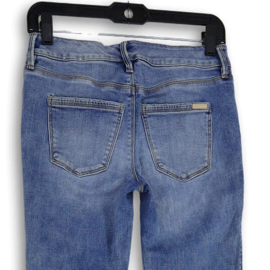 Womens Blue Denim Medium Wash 5-Pocket Design Straight Leg Jeans Size 00 image number 4
