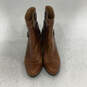 Womens Vivi Brown Leather Adjustable Strap Block Heel Ankle Booties Sz 8.5 image number 1