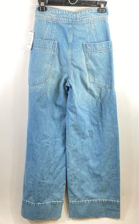 Free People Women Blue High Rise Wide Leg Jeans Sz 25 image number 2