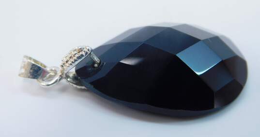 Artisan Silver Tone Agate, Onyx & Snowflake Obsidian Pendants image number 4