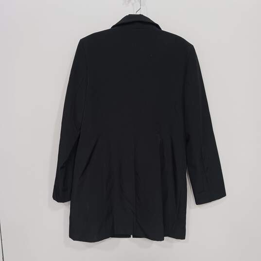 Women's Black Zip Up Coat Size M image number 2