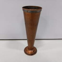 Hammered Heavy Copper Vase 12x4 alternative image