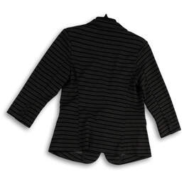 NWT Womens Gray Striped Long Sleeve Notch Lapel One Button Blazer Size M alternative image