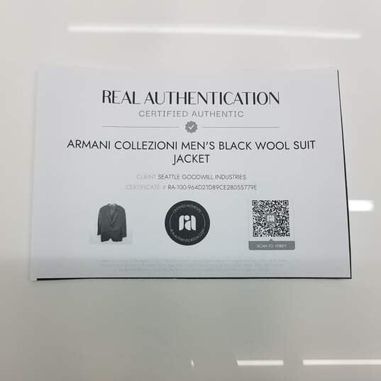 Armani Collezioni Men's Black Wool Suit Jacket image number 4