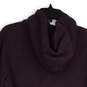 Womens Purple Long Sleeve Kangaroo Pocket Pullover Hoodie Size Large image number 4