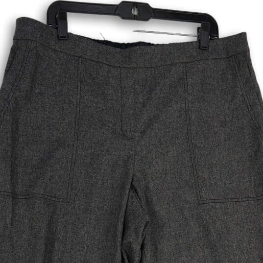 Womens Gray Flat Front Elastic Waist Cut Out Pocket Ankle Pants Size XXL image number 3