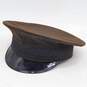 2 Vintage Hankon Bros Brown Black Brim Military Caps Hats image number 5