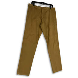 NWT Mens Brown Flat Front Slash Pocket Straight Leg Chino Pants Size 50