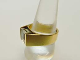 Men's Vintage 14K Yellow Gold Emerald Cut White Sapphire Ring 10.3g alternative image