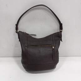 The Sak Brown Pebbled Leather Shoulder Bag Satchel Purse