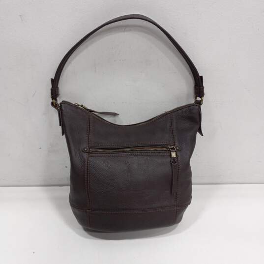 The Sak Brown Pebbled Leather Shoulder Bag Satchel Purse image number 1