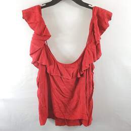 Bold Elements Women Red Cold Shoulder Top XL NWT alternative image