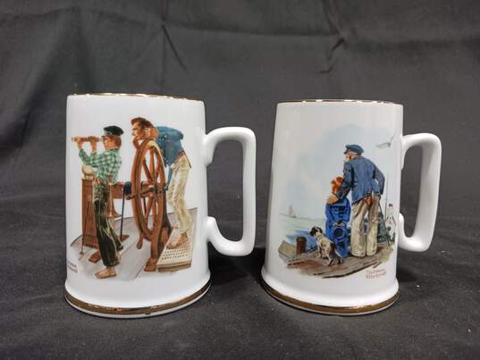 4 Vintage Norman Rockwell Museum Ceramic Mugs image number 4