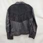 Asos MN's Genuine Black Leather & Suede Fringe Biker Jacket Size L image number 2