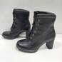 Timberland Women's Black Leather Heeled Ankle Boots Size 7M image number 2
