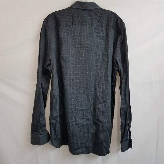 Ted Baker dark blue button down men's dress shirt size 6 image number 2