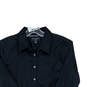 Womens Black Long Sleeve Spread Collared Tailored Fit Button-Up Shirt Sz 10 image number 3