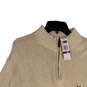 NWT Mens Beige Mock Neck Long Sleeve Knit Pullover Sweater Size XXL image number 1