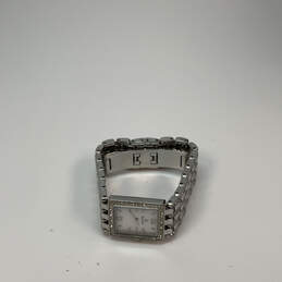 Designer Bulova Silver-Tone Rhinestone Rectangle Dial Analog Wristwatch alternative image