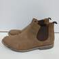 Mens ZAP7039 Brown Faux Leather Round Toe Pull On Ankle Chelsea Boots Size 11 image number 3